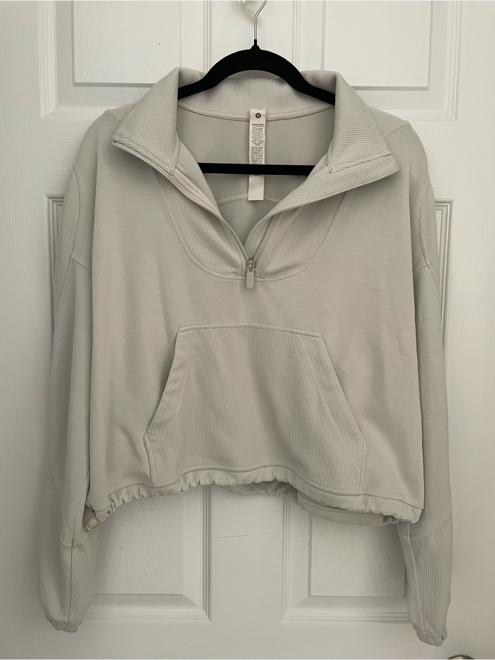 lululemon athletica Cropped Half-Zip Pullover in Off White